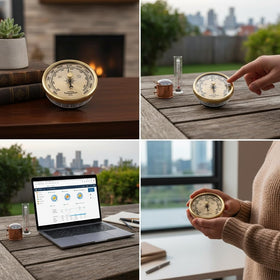 Dranvosk dial displays wind and rain indicators to help plan outdoor activities