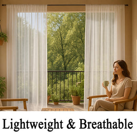 Draphelle breathable mesh curtain enhances airflow on patios and gazebos.