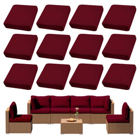 DREAHOTEXTIL 12Pcs outdoor cushion cover stretched for a snug fit on claret cushions