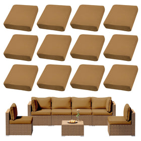 DREAHOTEXTIL camel outdoor cushion cover with stretch fit for standard cushions, wrinkle-free look