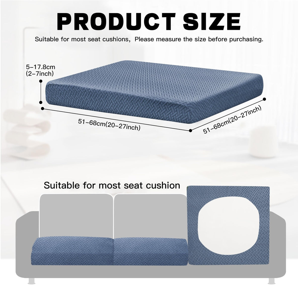 DREAHOTEXTIL elastic patio cushion slipcovers for easy, secure fit on standard cushions.