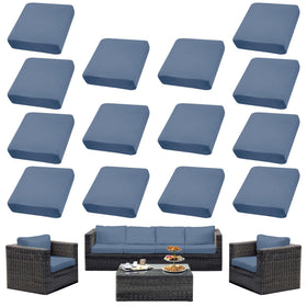 DREAHOTEXTIL outdoor cushion covers with elastic fit for a snug, wrinkle-free look on patio cushions.