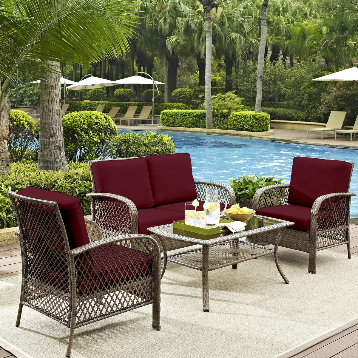 DREAHOTEXTIL stain resistant cushion cover keeps outdoor furniture clean