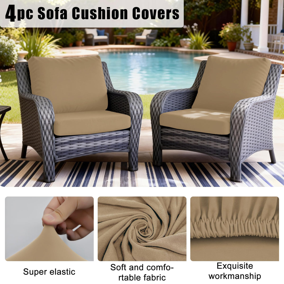 DREAHOTEXTIL reusable furniture cover protects cushions year after year.