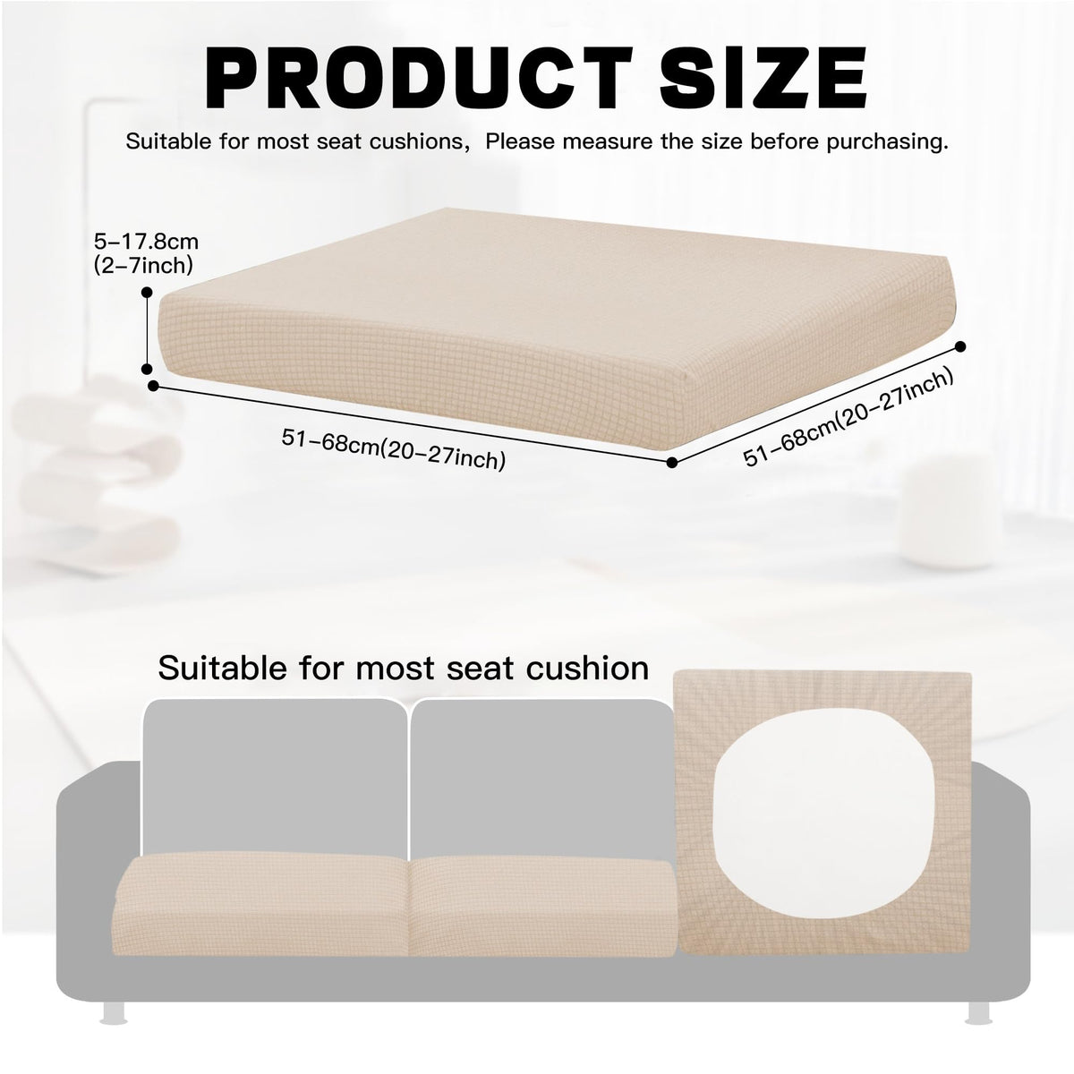 DREAHOTEXTIL stretch fabric outdoor cushion cover for a snug fit on standard cushions