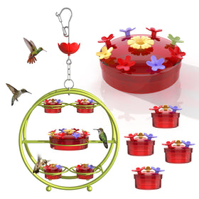 Dreamdrawer hummingbird feeder multi-port is ideal for standing or hanging use in the garden