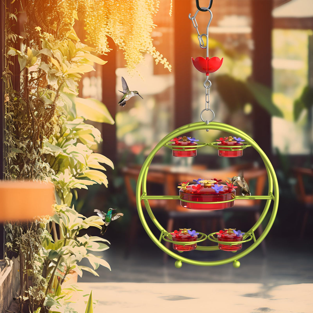 Dreamdrawer hummingbird feeder UV coating withstands sun and weather for longevity