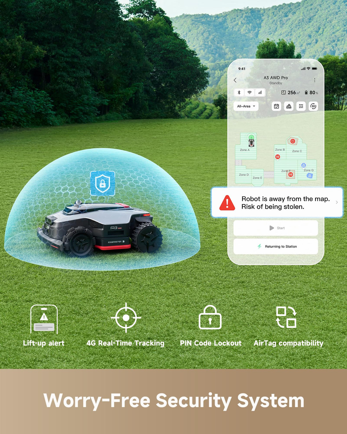 DREAME virtual boundaries and zones tailor mowing to your yard.