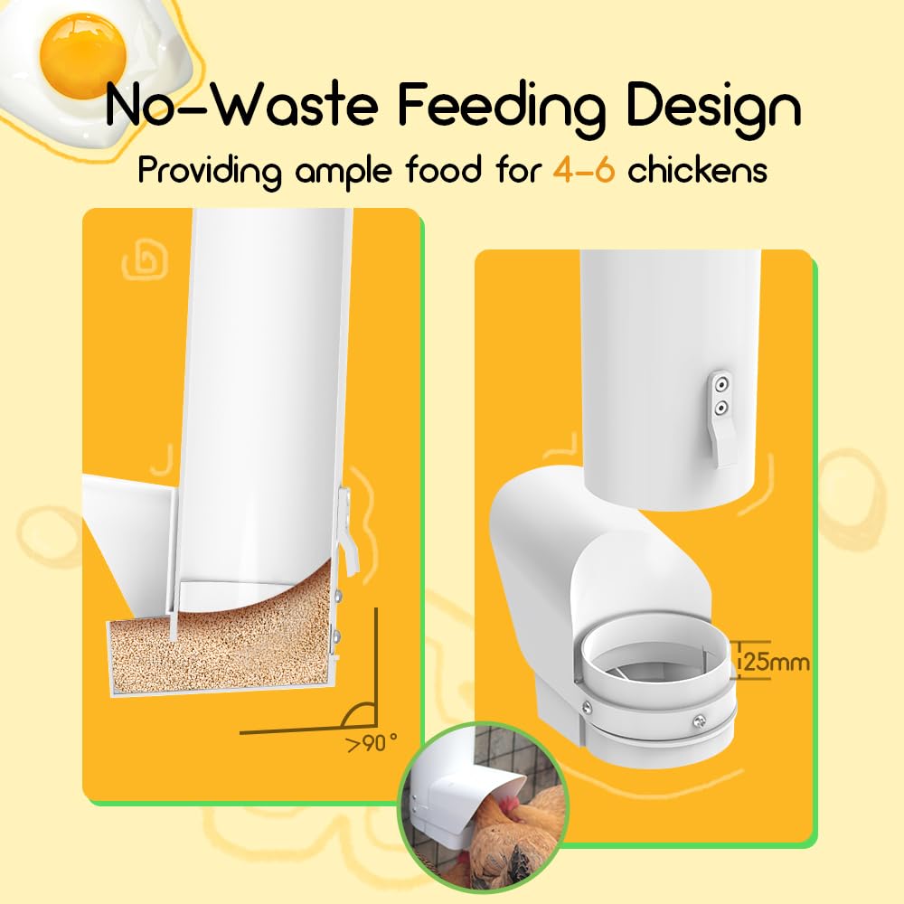 DreameHill weatherproof poultry feeder with wall-mount brackets.