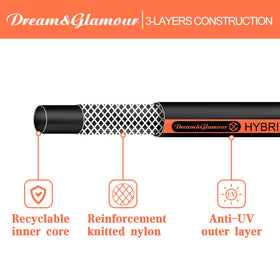 DREAM&GLAMOUR-brass-fittings-hose-75ft leak-proof connections and rust resistance