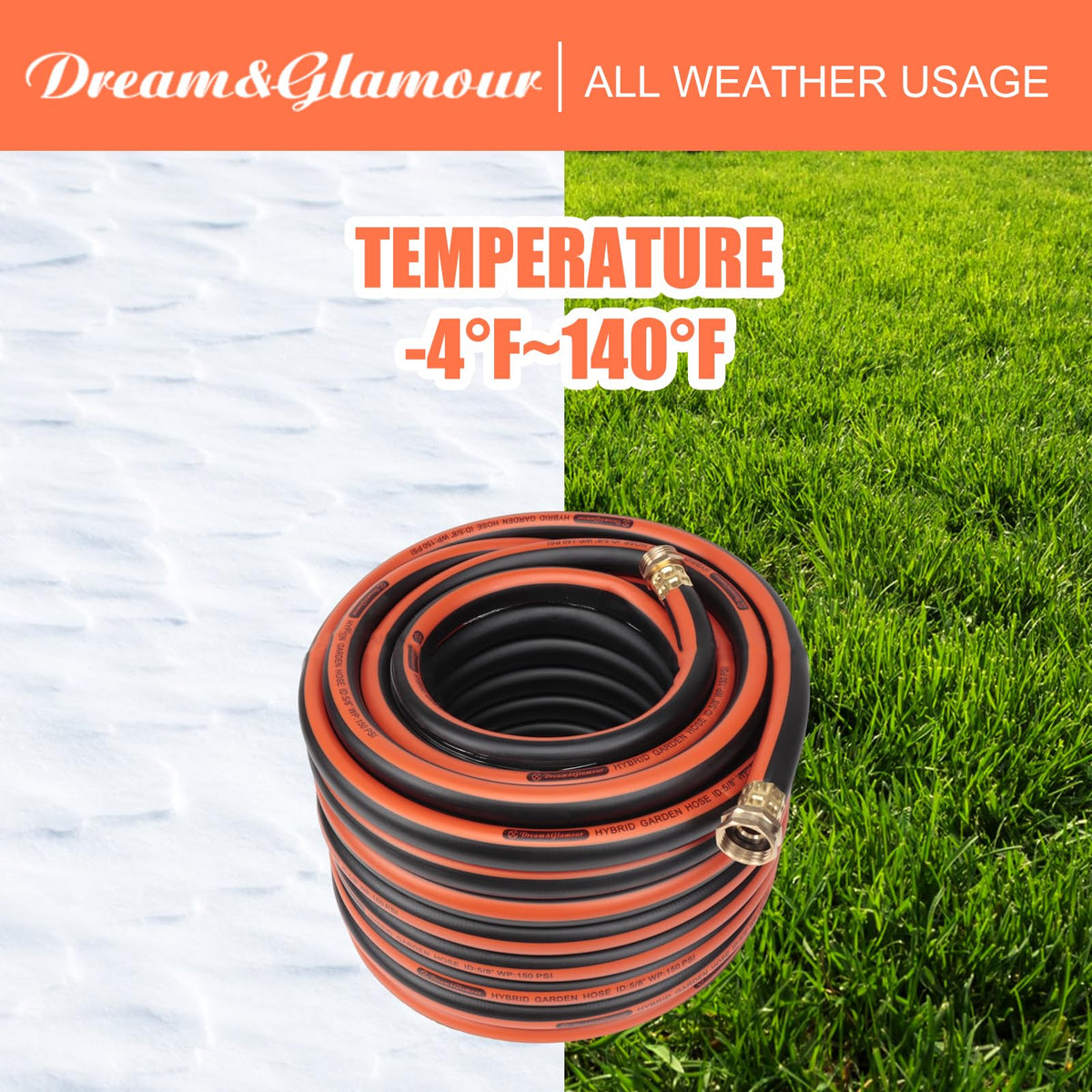DREAM&GLAMOUR-ergonomic-nozzle-hose-75ft offers comfortable grip and multiple spray options
