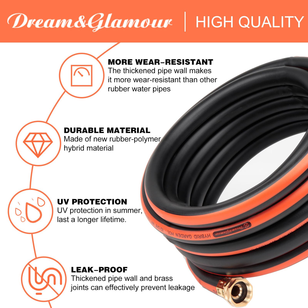 DREAM&GLAMOUR-upgraded-hybrid-hose-75ft combines strength and pliability for garden chores