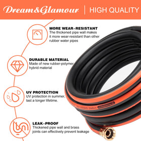 DREAM&GLAMOUR-upgraded-hybrid-hose-75ft combines strength and pliability for garden chores