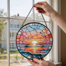 DREAMLOOM colorful reflections from Sea Sunrise glass decor in light