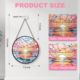 DREAMLOOM diamond-panel stained glass art hanging for vibrant decor