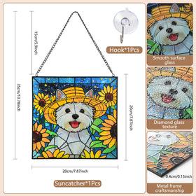 DreamLoom dog suncatcher Westie garden decor brightens outdoor spaces.