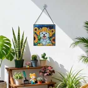DreamLoom suction-hook included dog suncatcher mounts on smooth glass.