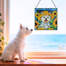 DreamLoom Westie garden decor sun catcher creates mood light.
