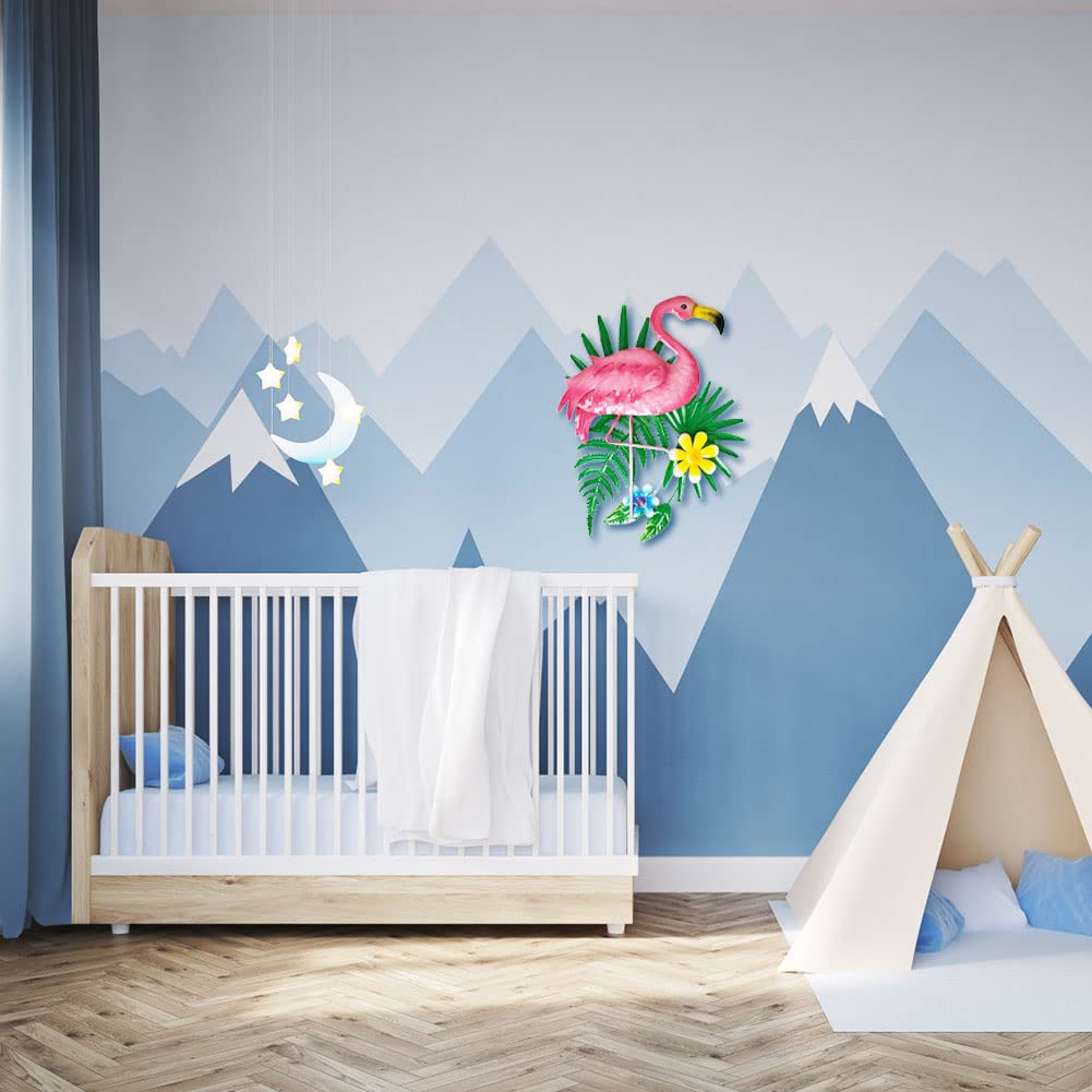 Dreamskip flamingo wall art with back hook for easy hanging.