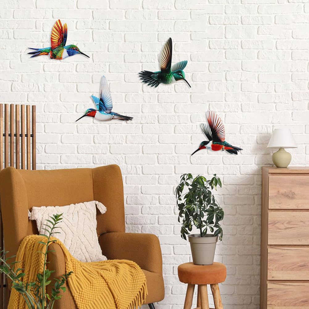 Dreamskip colorful hummingbird wall sculpture enhances walls with motion.