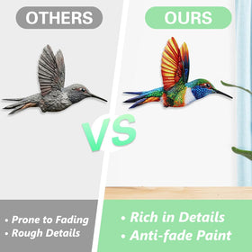 Dreamskip 3D colorful hummingbird wall art for vibrant exteriors.