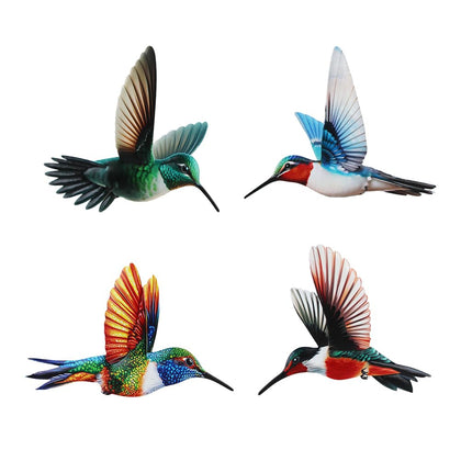Dreamskip four-pack hummingbird wall art decor brightens outdoor fences.