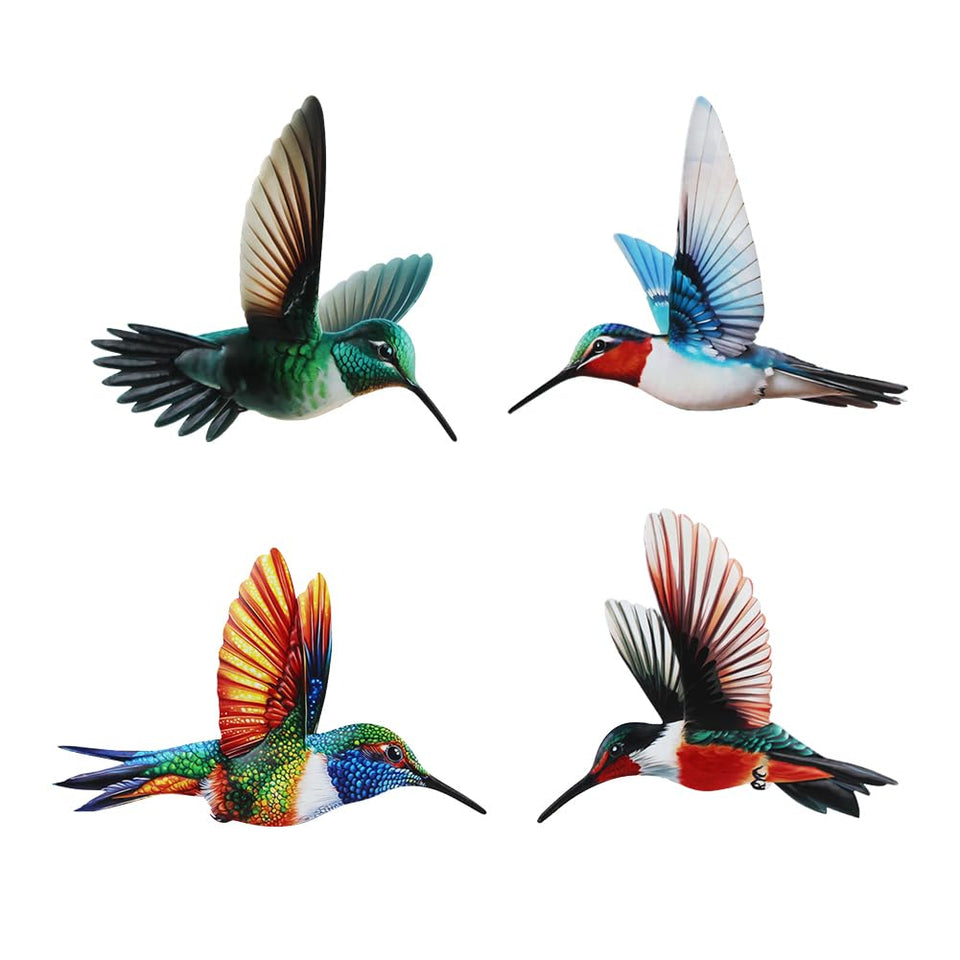 Dreamskip four-pack hummingbird wall art decor brightens outdoor fences.