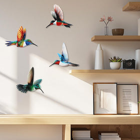 Dreamskip indoor-outdoor hummingbird wall art fits living rooms or patios.