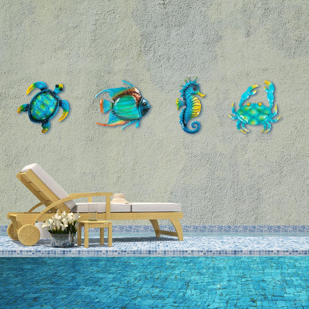 Dreamskip metal crab wall decor, durable outdoor accent for poolside.