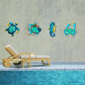 Dreamskip metal crab wall decor, durable outdoor accent for poolside.