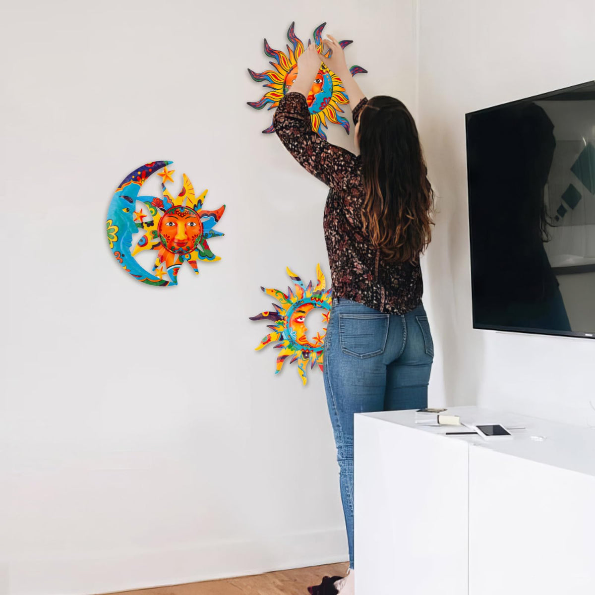 Dreamskip ornate sun-moon decor adds texture and charm