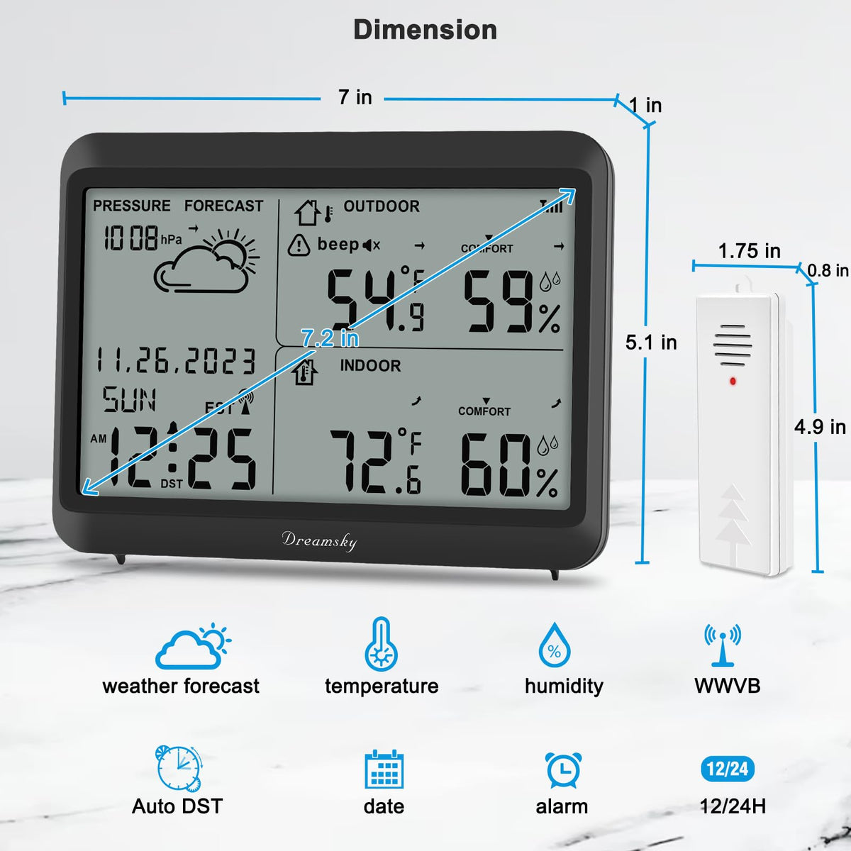 DreamSky 100m wireless range enables versatile setup.