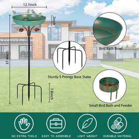 DREAMSOUL durable metal bird bath with anti-rust coating for year-round appeal