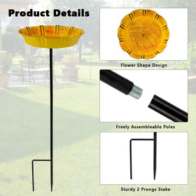 DREAMSOUL garden bath installed in soil with stable stake ensures balance.