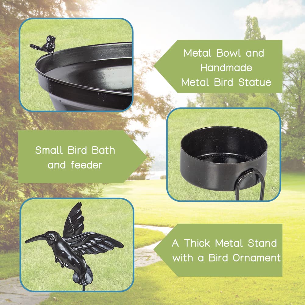 DREAMSOUL garden bird bath in sunny yard setup