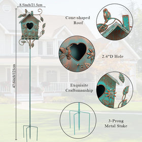 DREAMSOUL green outdoor bird house highlighting durable metal construction for patio use