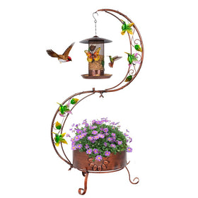 DREAMSOUL dreamsoul metal bird feeder stand top layer attracts garden birds