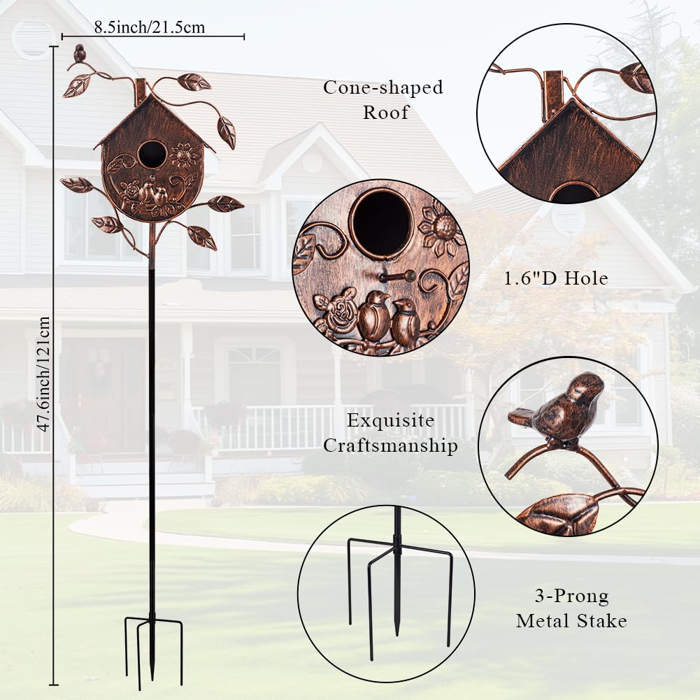 DREAMSOUL outdoor bird house with 1.6-inch entrance attracts small songbirds.