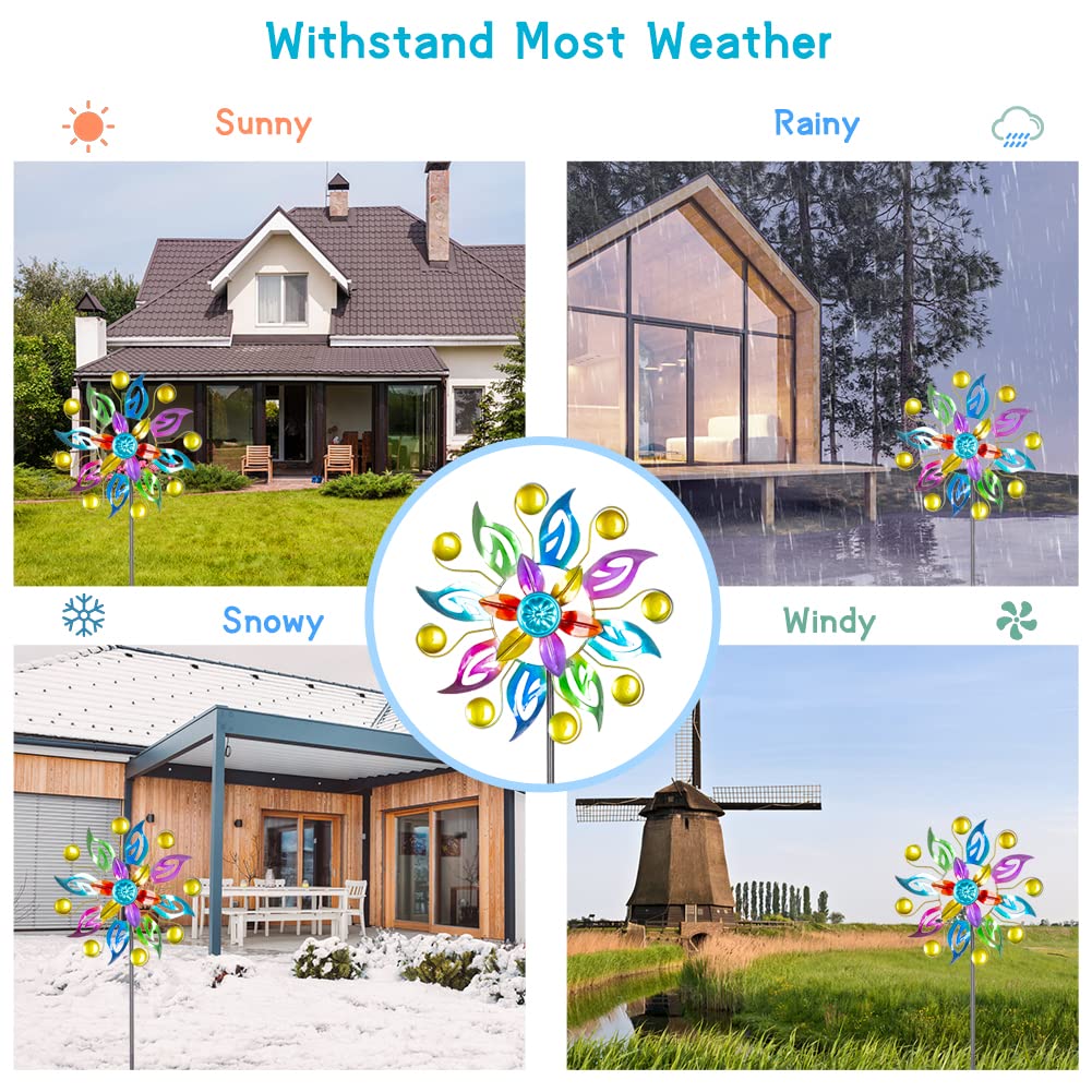 Dreamysoul flower shaped wind spinner enhances yard ambiance.