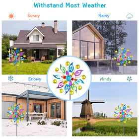 Dreamysoul flower shaped wind spinner enhances yard ambiance.