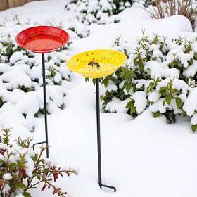 Dreamysoul metal stake bee feeders design stands securely for outdoor use.