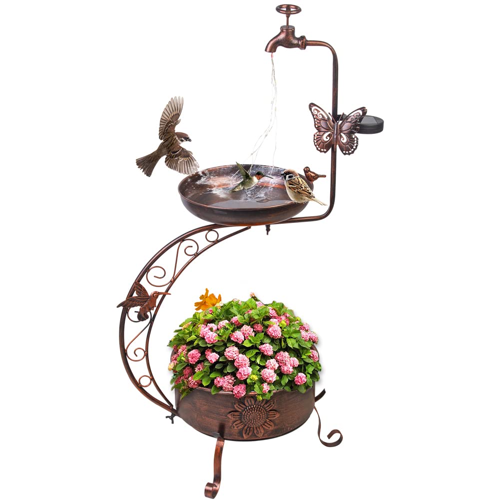 Dreamysoul solar bird bath lights brighten your garden at dusk.