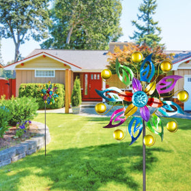 Dreamysoul wind spinner features circular blades for standout garden motion.