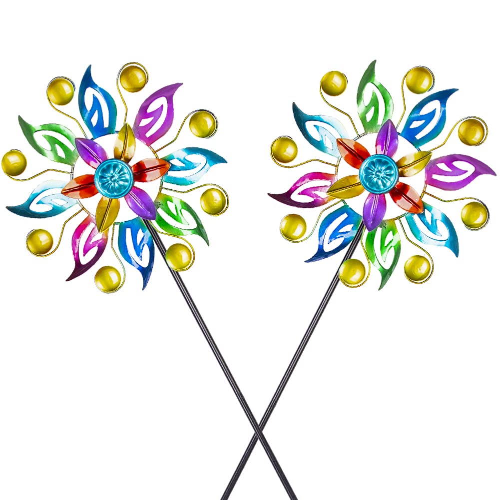 Dreamysoul wind spinner with colorful blades brightens outdoor spaces.