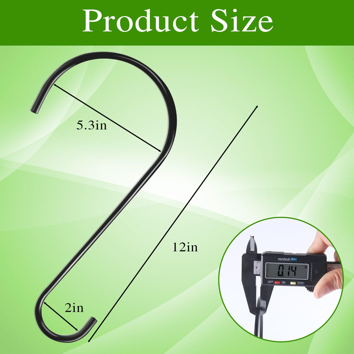 Dreecy large S-hook for bird feeders provides sturdy outdoor mounting.