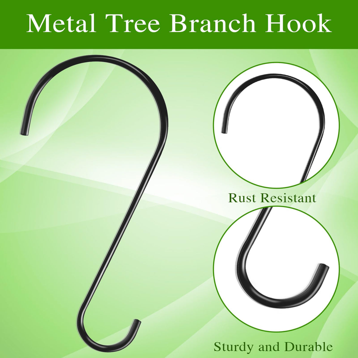 Dreecy S-hook with large and small heads supports different hanging widths.