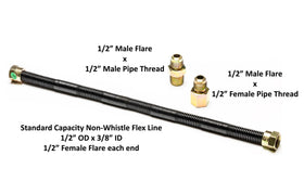 Dreffco non-whistle hose closeup highlights durable stainless steel construction.