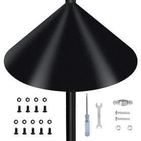 DreiPanda Wider Squirrel Baffle assembly view protecting feeders