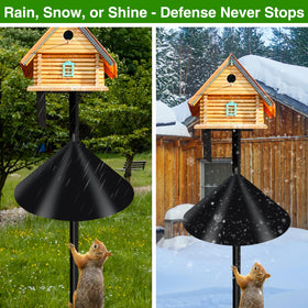 Discrete matte finish of DreiPanda wider squirrel baffle in garden