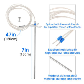 DRELD 7-inch RTD sensor captures accurate temperature readings for steady results.